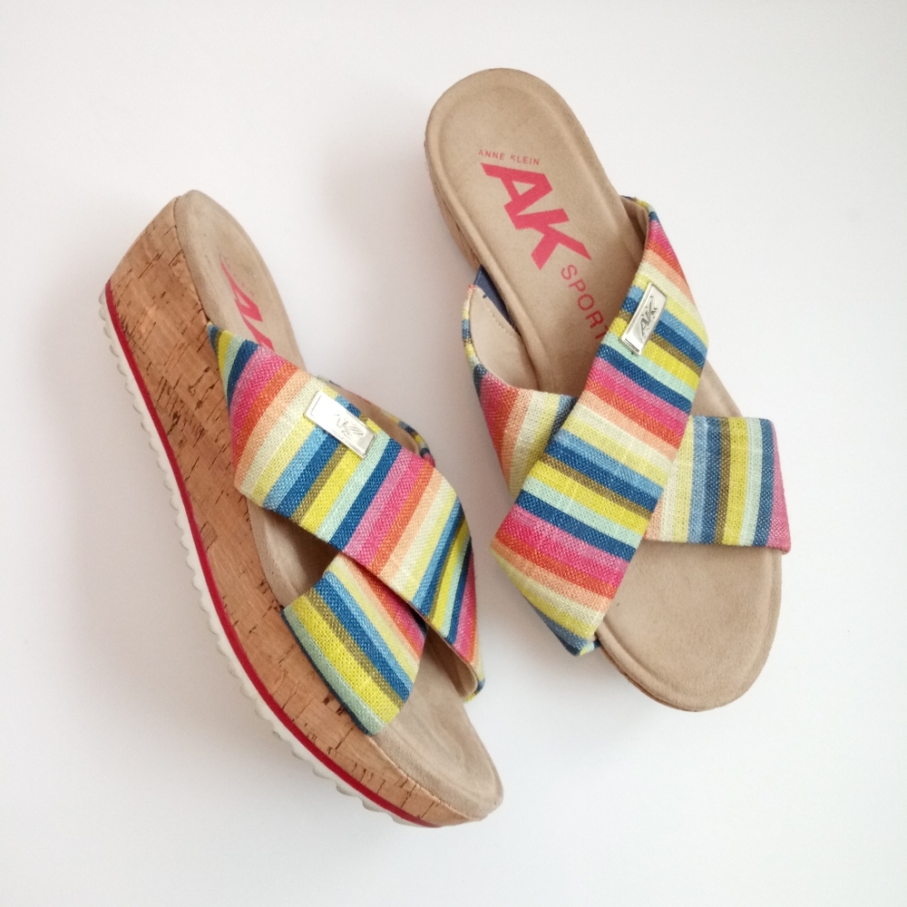 Anne Klein Sport Felisha Wedge Sandals Size 7.5